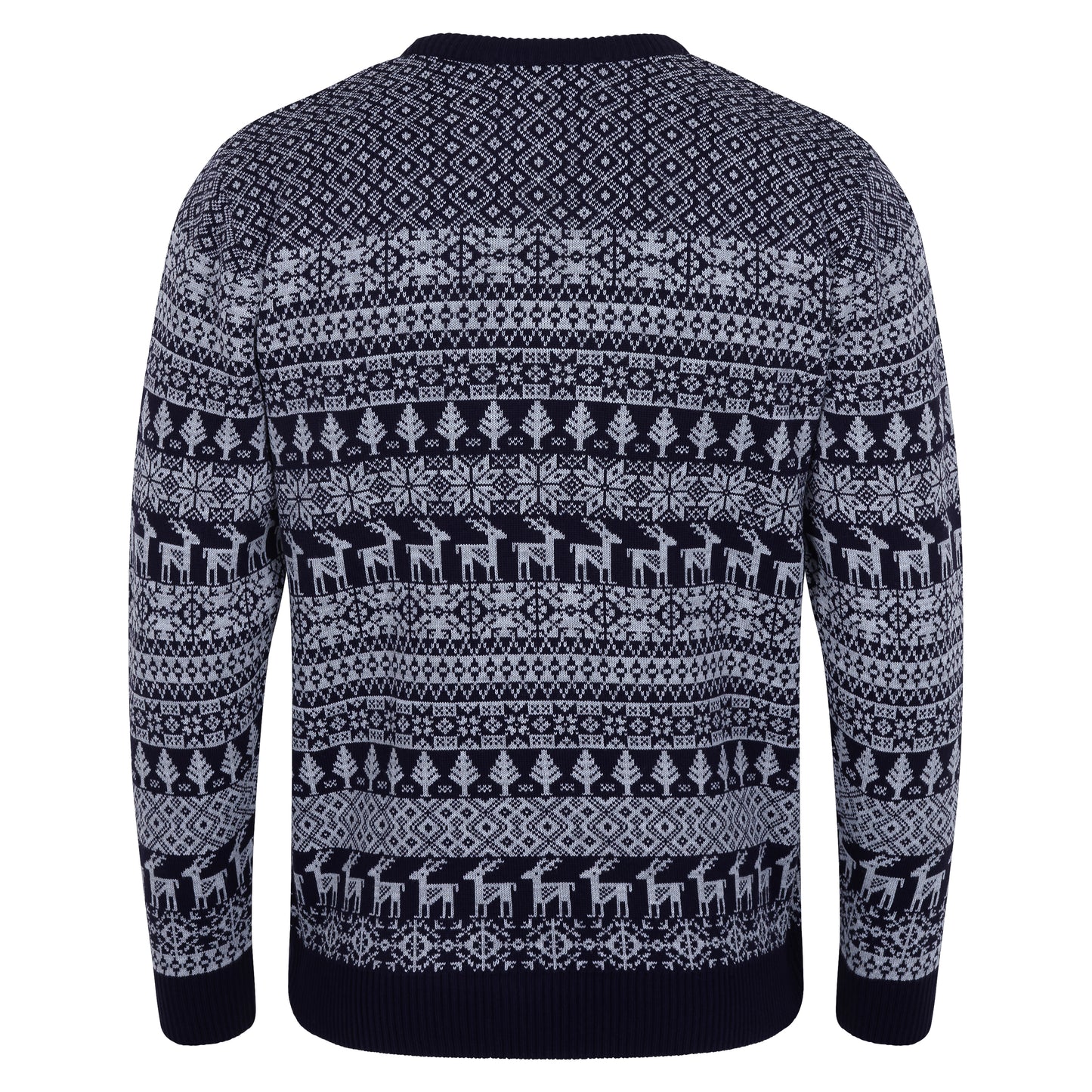 Deer Fairisle Men's Christmas Jumper - Navy