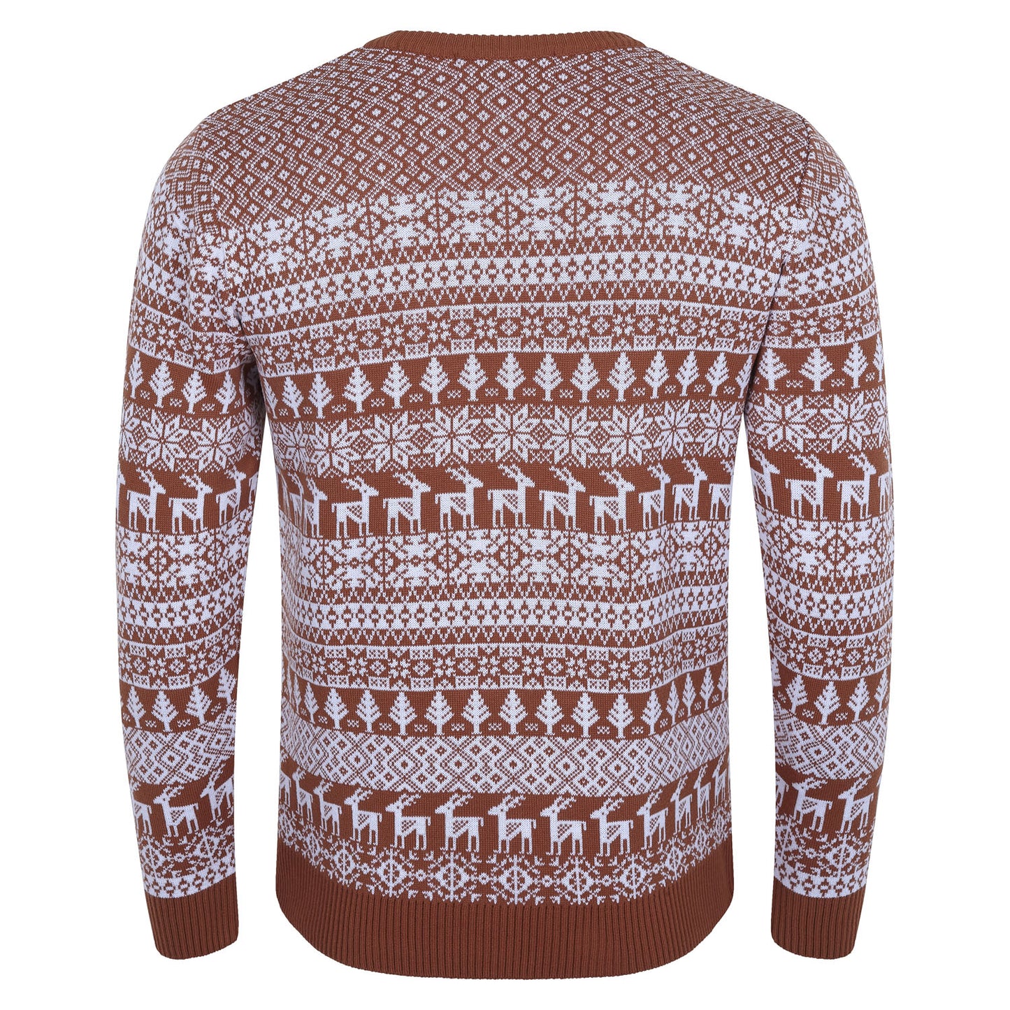 Deer Fairisle Men's Christmas Jumper - Brown