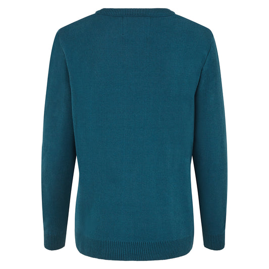 A Windy Day Womens Eco Christmas Jumper - Teal