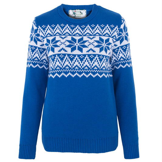 Santa's Seconds - The Nordic Fairisle Women's Eco Christmas Jumper - Blue