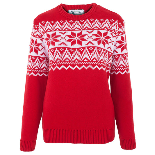 The Nordic Fairisle Red Womens Eco Christmas Jumper