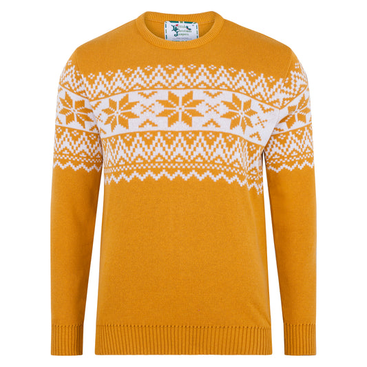 Santa's Seconds - The Nordic Fairisle Men's Eco Christmas Jumper - Yellow