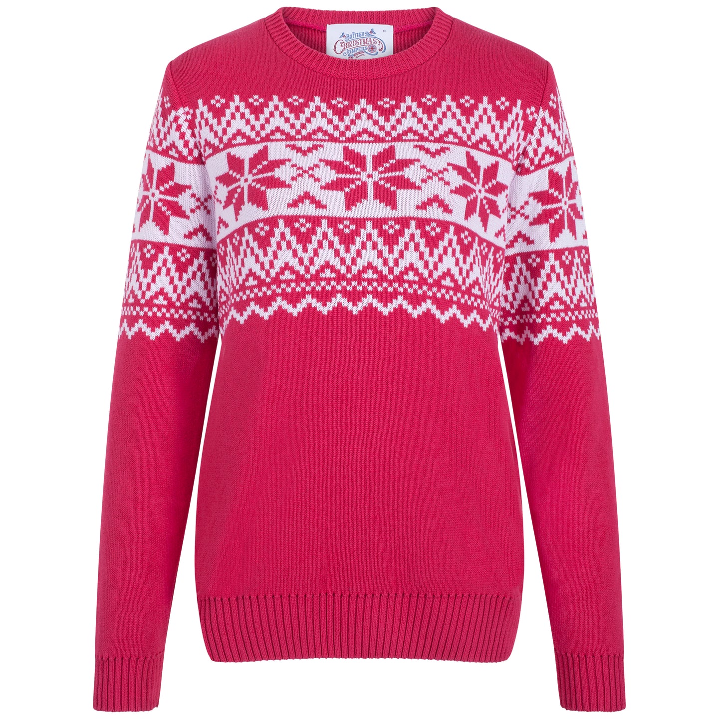 Santa's Seconds - The Nordic Fairisle Women's Eco Christmas Jumper - Hot Pink