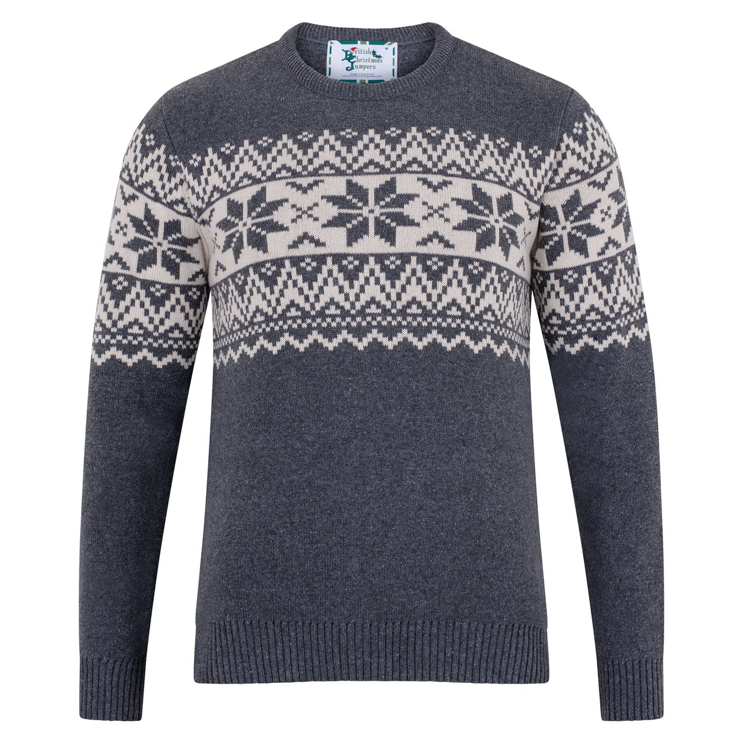 The Nordic Fairisle Men's Eco Christmas Jumper - Mid Grey