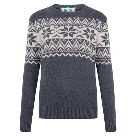 The Nordic Fairisle Women's Eco Christmas Jumper - Mid Grey