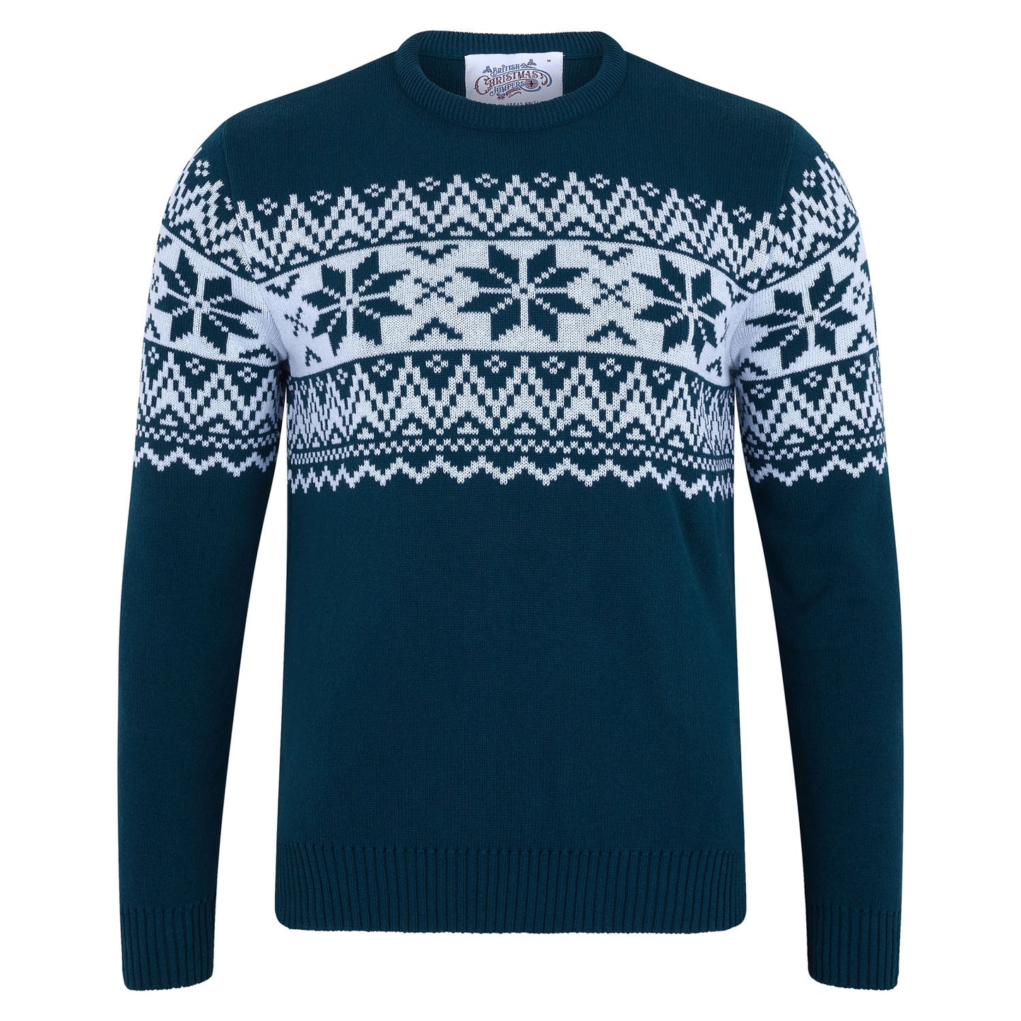 The Nordic Fairisle Teal Mens Eco Christmas Jumper